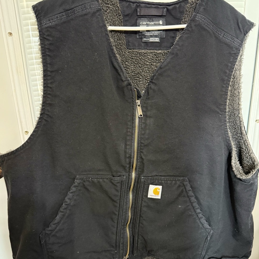 Carhartt Charcoal Fleece-Lined Vest